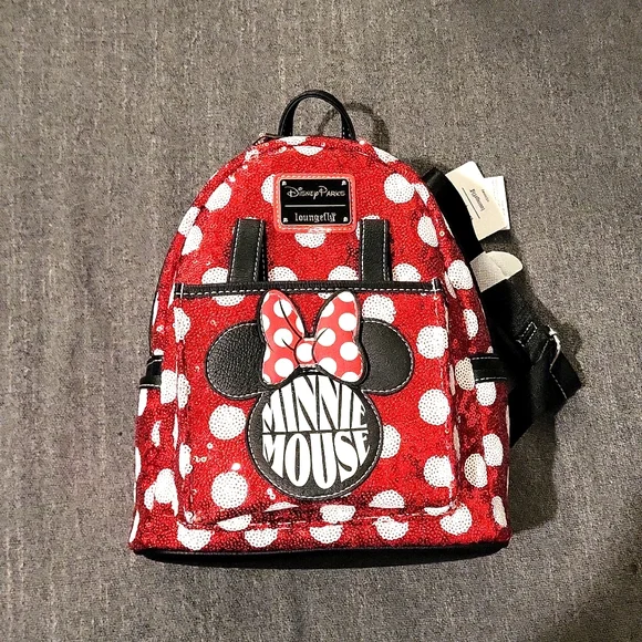 Loungefly Disney Parks Mini Mouse Sequin  Mini Backpack - Picture 3 of 10